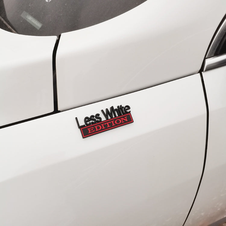 2 PCS Car Metal Leaf Board Label Less White Edition Modified Body Labeling