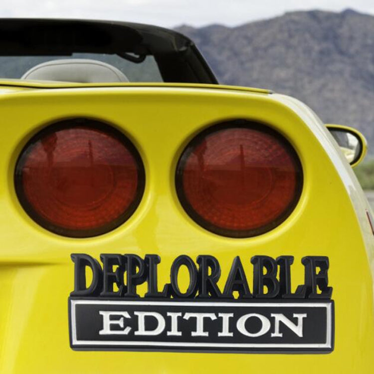 2 PCS Car Modified Metal Car Standard DEPLORABLE Edition Car Stickers