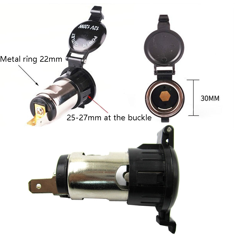 2 PCS 12-24V Automotive Cigarette Lighter Socket Motorcycle Waterproof Spot Cigarette Master, 12-24V