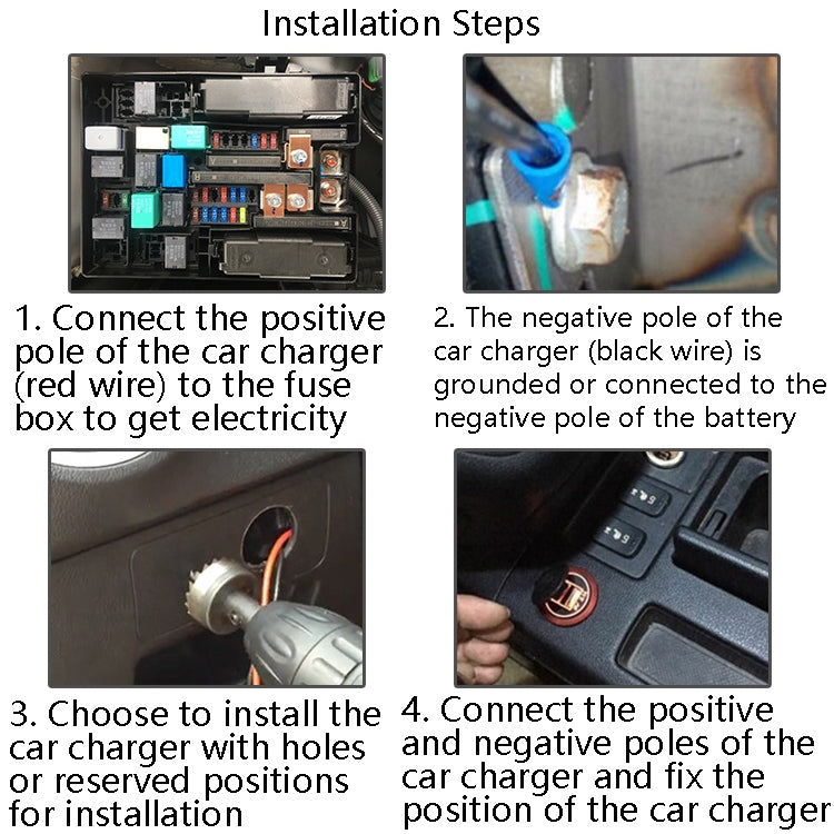 Car Motorcycle Modified USB Charger With Switch 12-24V Fast Charge, P10 (Blue Light), P10 (Red Light), P10 (Green Light)