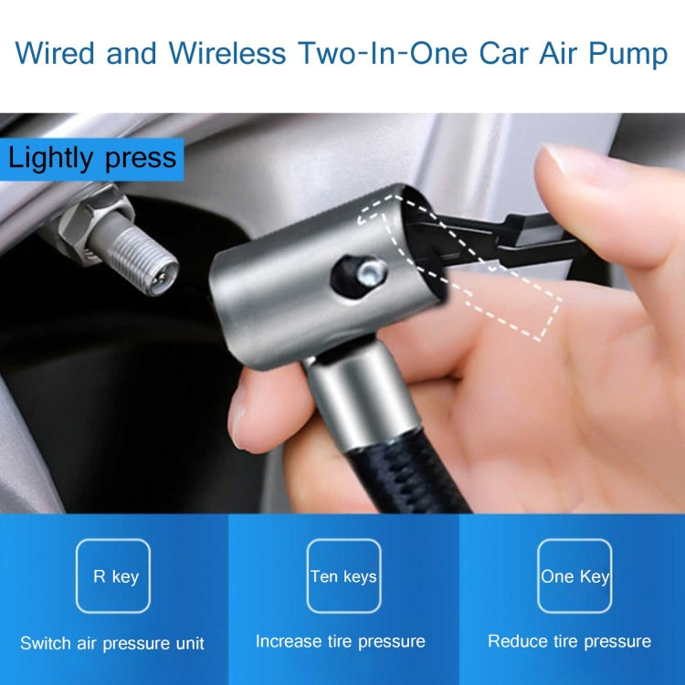 DC12V 120W Car Air Pump Wired Wireless Two-In-One Digital Air Pump