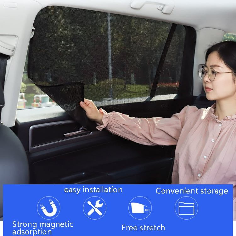 Magnetic Mesh Car Sunshade Curtains - 4 Piece Set for Ultimate Sun Protection