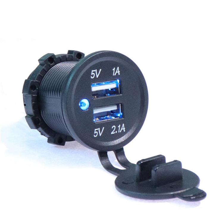 Car Motorcycle Ship Modified USB Charger 5V 3.1A With Blue LED Lamp Display Waterproof And Dustproof Car Charger, 5V 3.1A