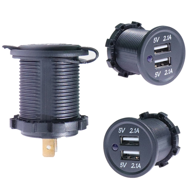 Car Motorcycle Ship Modified USB Charger 5V 3.1A With Blue LED Lamp Display Waterproof And Dustproof Car Charger, 5V 3.1A