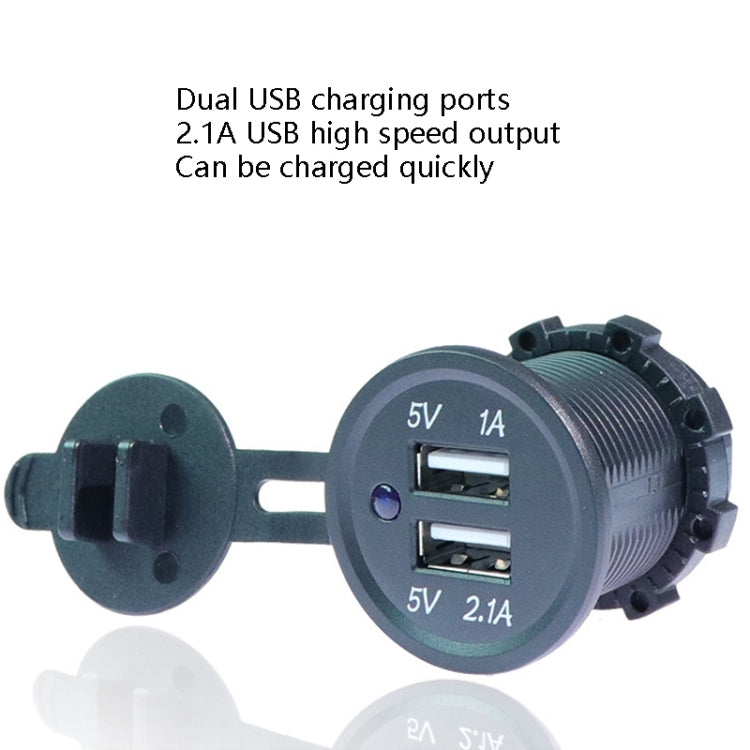 Car Motorcycle Ship Modified USB Charger 5V 3.1A With Blue LED Lamp Display Waterproof And Dustproof Car Charger, 5V 3.1A