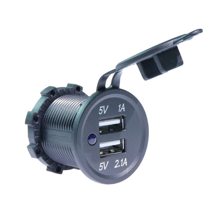 Car Motorcycle Ship Modified USB Charger 5V 3.1A With Blue LED Lamp Display Waterproof And Dustproof Car Charger, 5V 3.1A