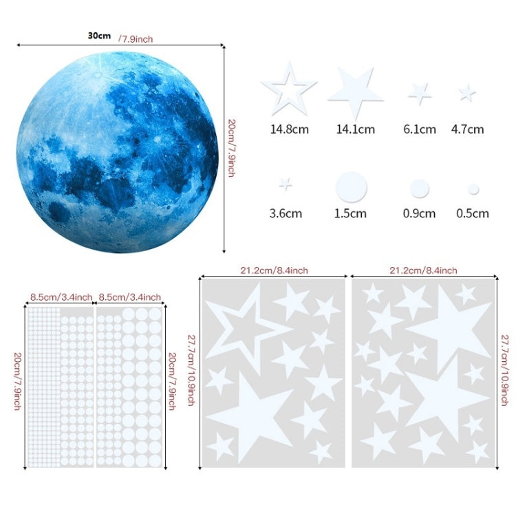 AFG3303 Home Decoration Luminous Stars Moon PVC Stickers, Specification: 435PCS+30cm Moon (Pink)