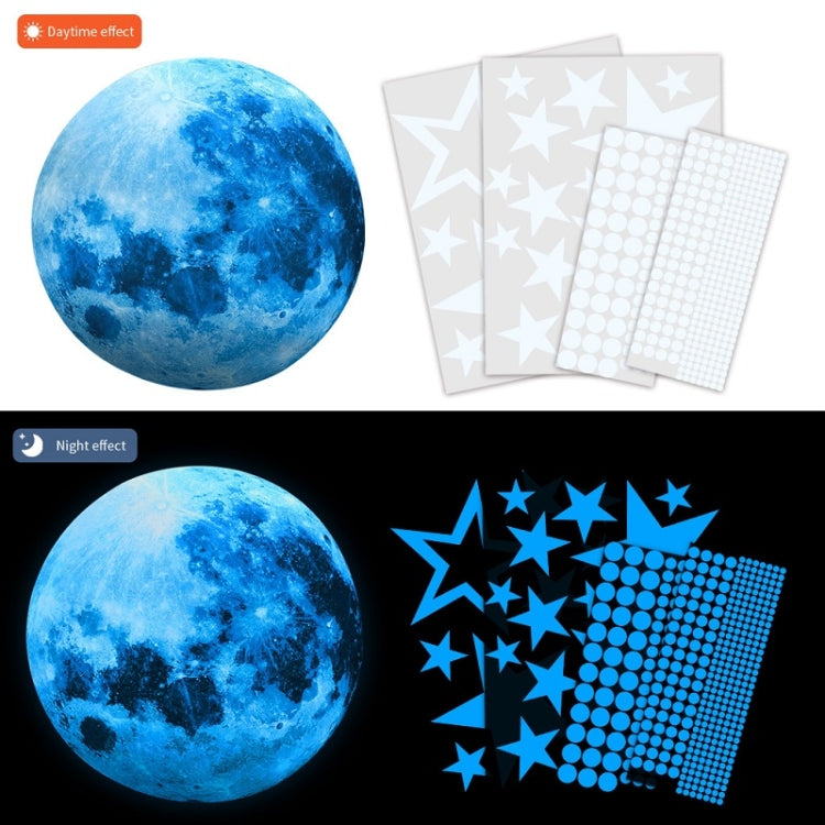 AFG3303 Home Decoration Luminous Stars Moon PVC Stickers, Specification: 435PCS+30cm Moon (Pink)