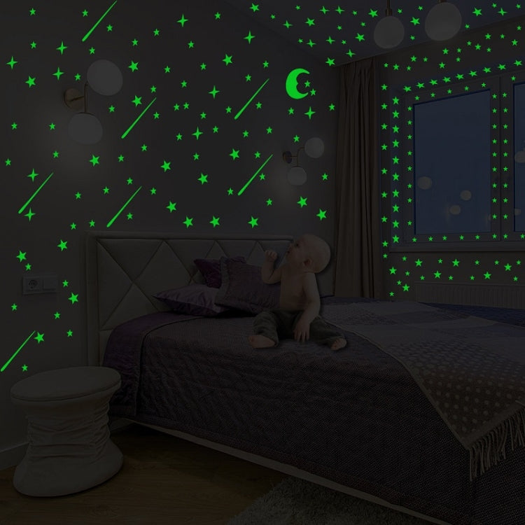 AFG3269 Luminous Star Moon Meteor Combination Wall Sticker Home Decoration Wall Sticker