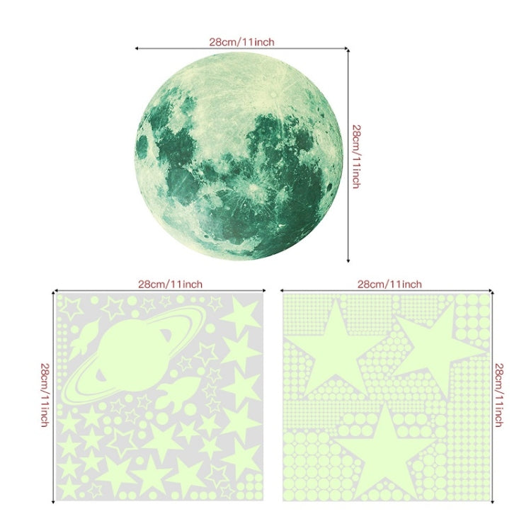 AFG3387 Moon Star Spaceship Luminous Wall Sticker, Specification: 930PCS Blue