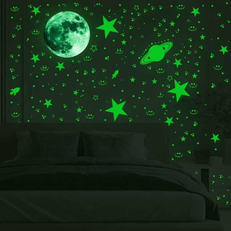 AFG3387 Moon Star Spaceship Luminous Wall Sticker, Specification: 930PCS Blue