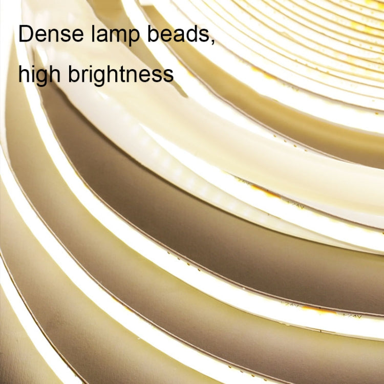 1m 24V 320 Beads 12W 8mm Wide COB Adhesive Decorative LED Light Strip
