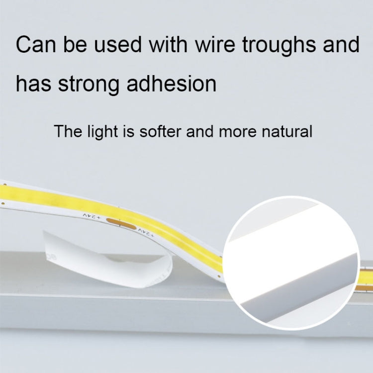 1m 24V 320 Beads 12W 8mm Wide COB Adhesive Decorative LED Light Strip