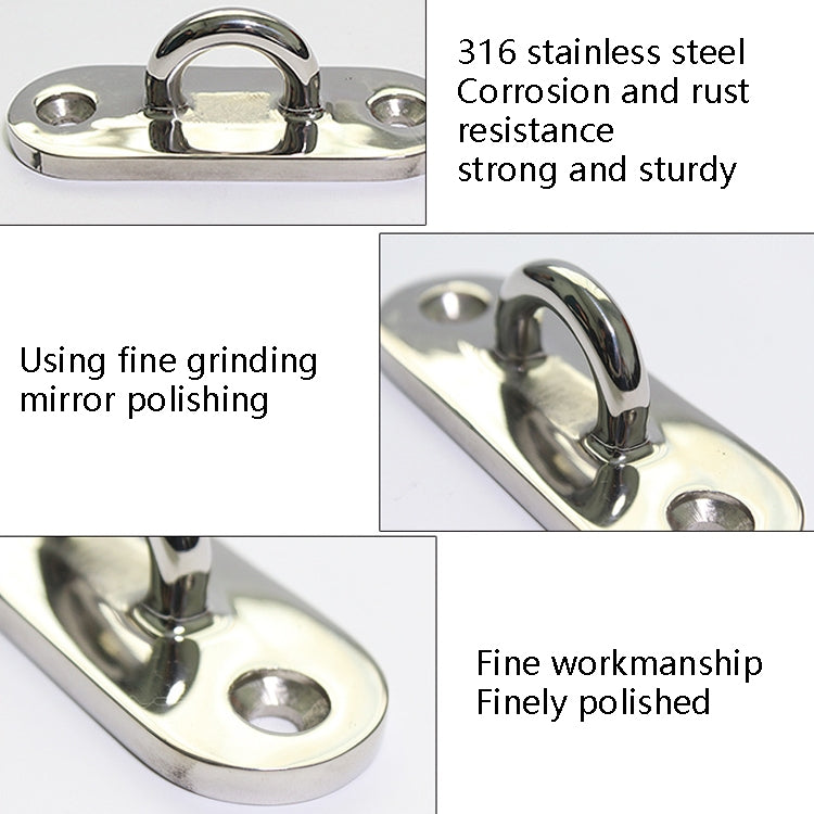 316 Stainless Steel Oval Boat Plate Seat Hand Rowing Boat Fixed Seat Accessories