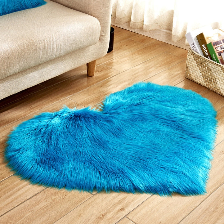 Love Heart Rugs Artificial Wool Sheepskin Hairy Carpet Faux Floor Mat Fur Plain Fluffy Soft Area Rug Tapetes, 80*90cm