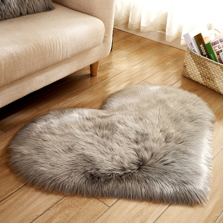 Love Heart Rugs Artificial Wool Sheepskin Hairy Carpet Faux Floor Mat Fur Plain Fluffy Soft Area Rug Tapetes, 80*90cm