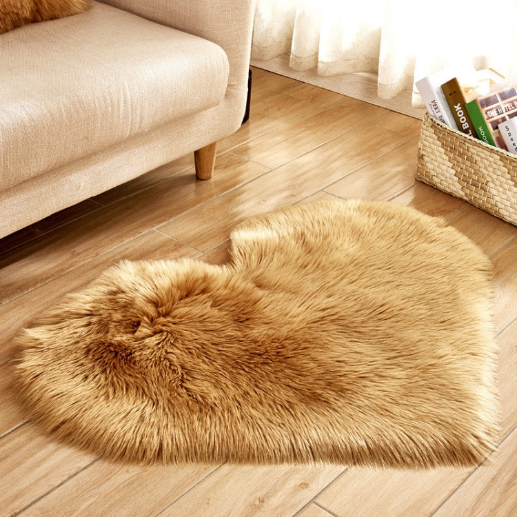 Love Heart Rugs Artificial Wool Sheepskin Hairy Carpet Faux Floor Mat Fur Plain Fluffy Soft Area Rug Tapetes, 80*90cm