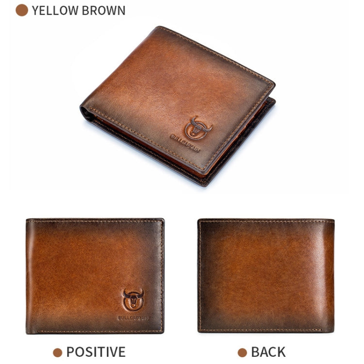 BUFF CAPTAIN 05 Men Leather Short Wallet Anti-Theft Brush Multi-Card Bit First-Layer Soft Cowhide Wallet