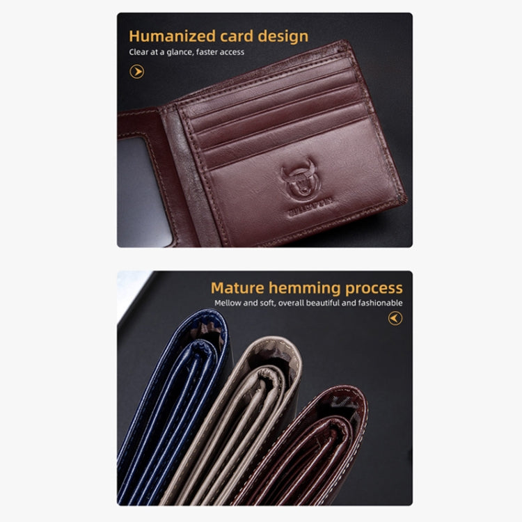 BUFF CAPTAIN 0204 Men Leather Horizontal And Vertical Wallet First-Layer Cowhide Anti-Theft Brush Card Clamp