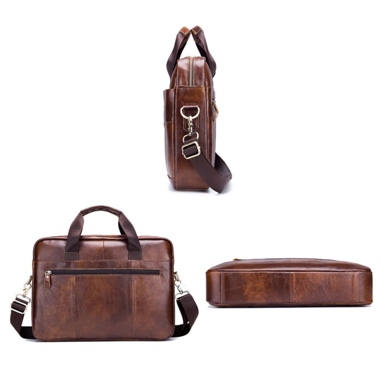 BUFF CAPTAIN 044 14 Inch Portable Computer Briefcase Men Leather Shoulder Messenger Bag
