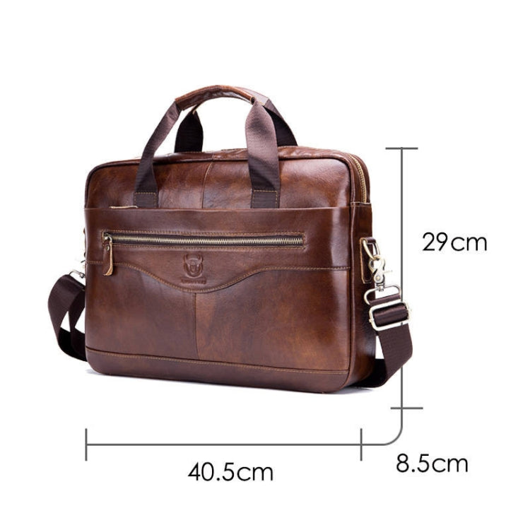 BUFF CAPTAIN 044 14 Inch Portable Computer Briefcase Men Leather Shoulder Messenger Bag