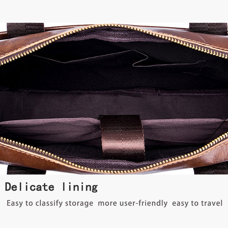 BUFF CAPTAIN 044 14 Inch Portable Computer Briefcase Men Leather Shoulder Messenger Bag