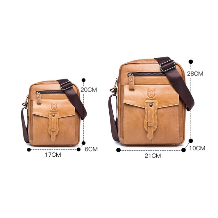 BUFF CAPTAIN 053 Men Leather Shoulder Messenger Bag First-Layer Cowhide Large Capacity Briefcase, Specification：