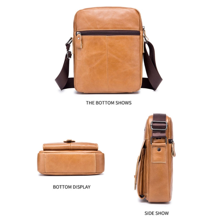 BUFF CAPTAIN 053 Men Leather Shoulder Messenger Bag First-Layer Cowhide Large Capacity Briefcase, Specification：