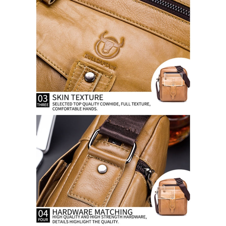BUFF CAPTAIN 053 Men Leather Shoulder Messenger Bag First-Layer Cowhide Large Capacity Briefcase, Specification：