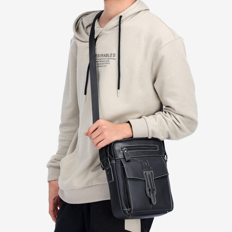 BUFF CAPTAIN 053 Men Leather Shoulder Messenger Bag First-Layer Cowhide Large Capacity Briefcase, Specification：