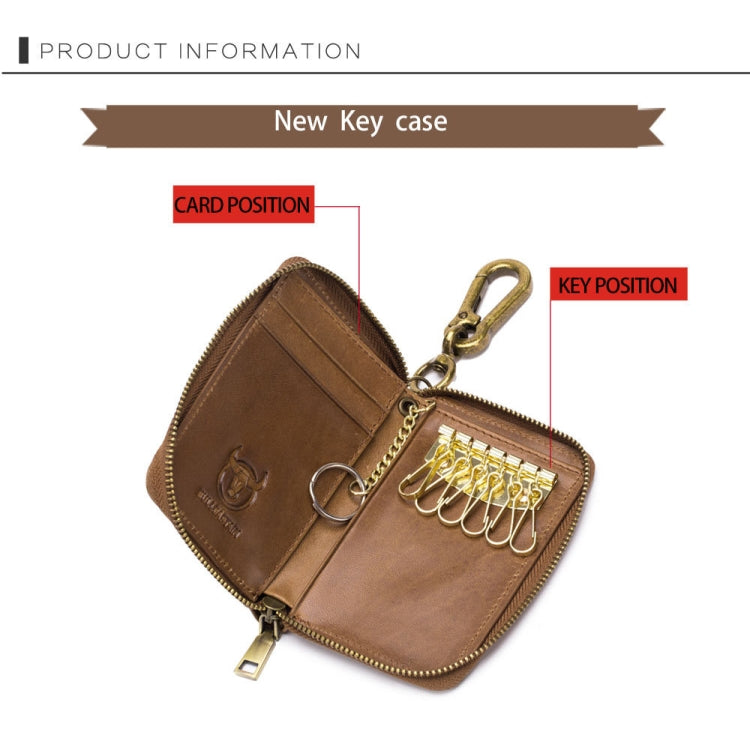BUFF CAPTAIN 474 Multifunctional Leather Coin Purse Man Hanging Waist Door Anti-Brush Key Bag