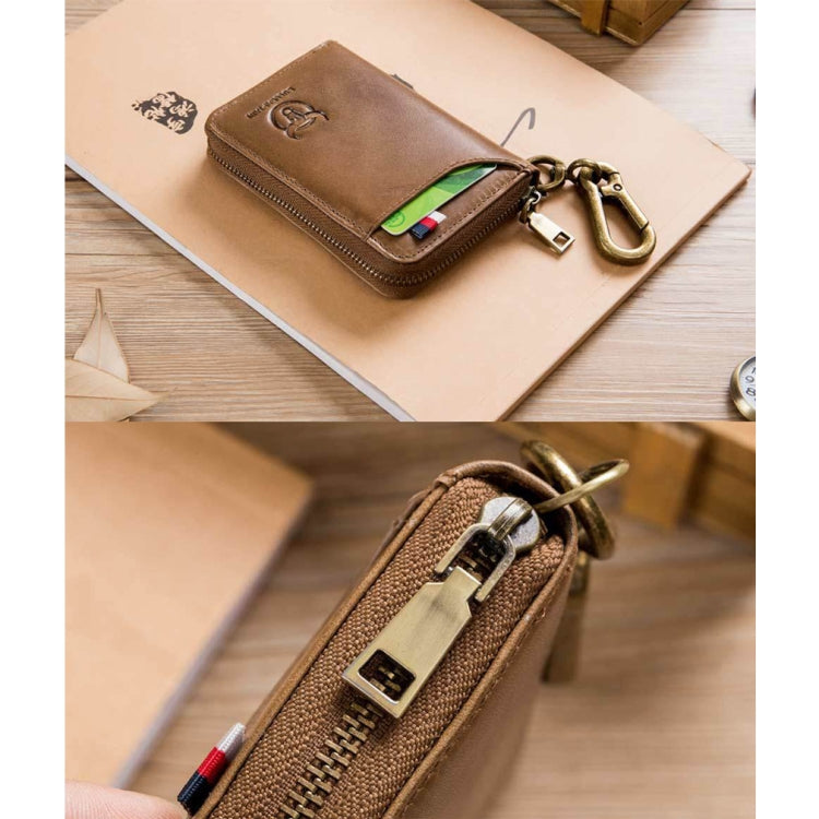 BUFF CAPTAIN 474 Multifunctional Leather Coin Purse Man Hanging Waist Door Anti-Brush Key Bag