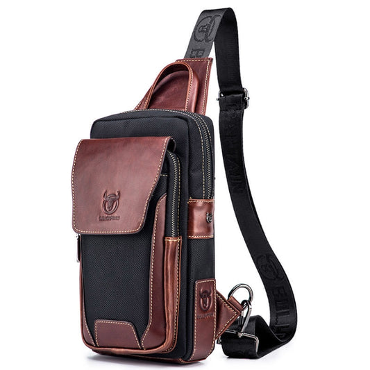 BUFF CAPTAIN 9999 Leather Men Chest Bag First-Layer Cowhide Casual Shoulder Bag