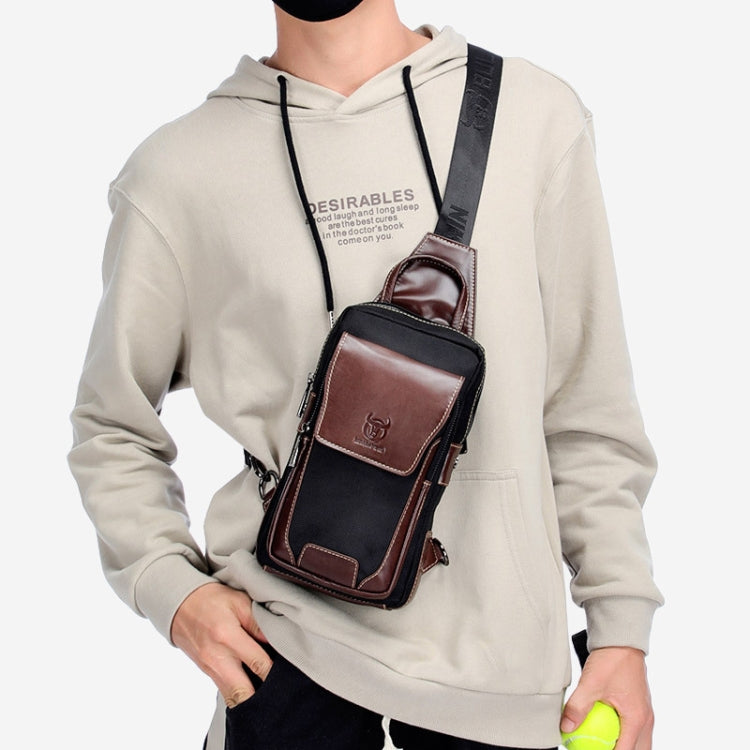 BUFF CAPTAIN 9999 Leather Men Chest Bag First-Layer Cowhide Casual Shoulder Bag