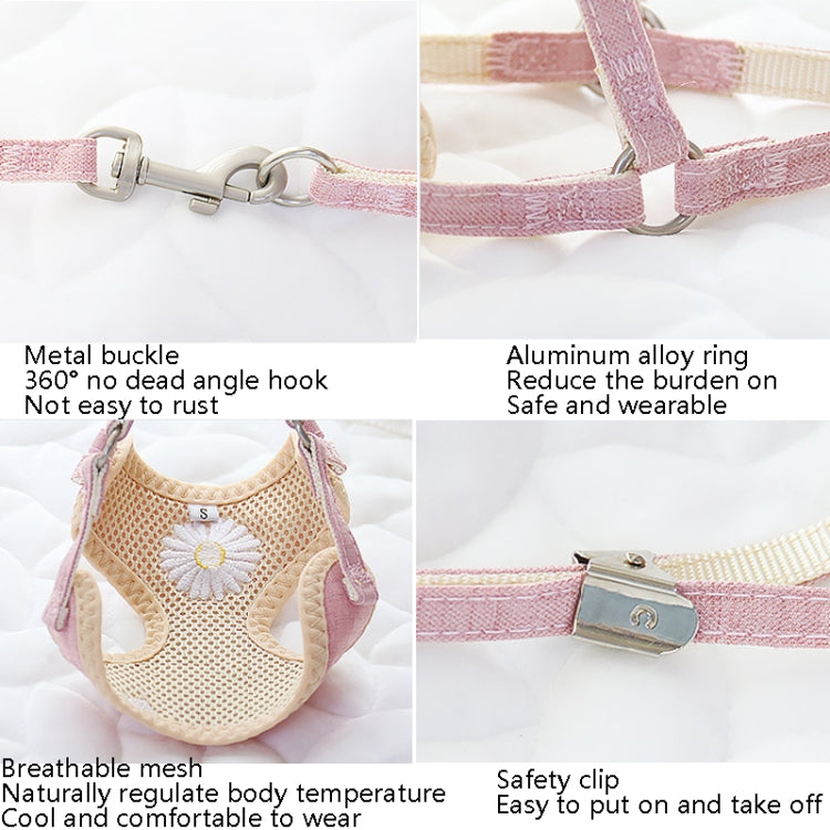 ZiChen Plain Embroidery Dog ??Traction Rope Pet Chest Strap, Size: