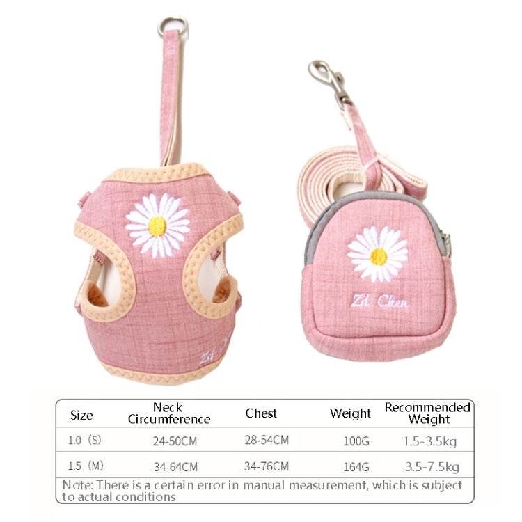 ZiChen Plain Embroidery Dog ??Traction Rope Pet Chest Strap, Size: