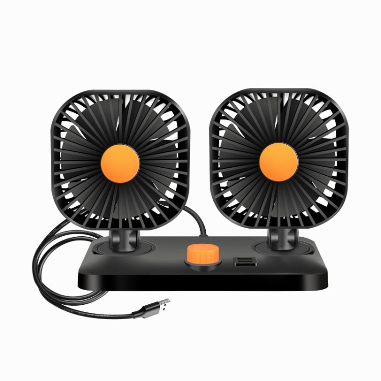 Mini USB 12 / 24V Car Electric Fan, Double Head Fan, Double Head Car Cigarette Lighter Fan