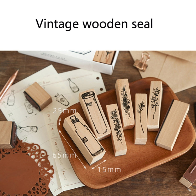 YZFZYZ Retro Lotus Combination Set Seal Plant Vase Hand Account Seal Hand Account Book Decoration Tool