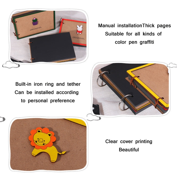 Wooden Loose-Leaf Album Children Growth Painting Album Couple DIY Handmade Gifts