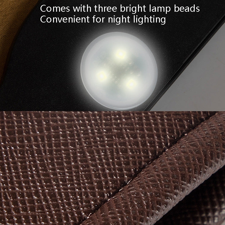 Stylish PU Leather Car Bin with LED Light - Magnetic Hanging Waste Bag