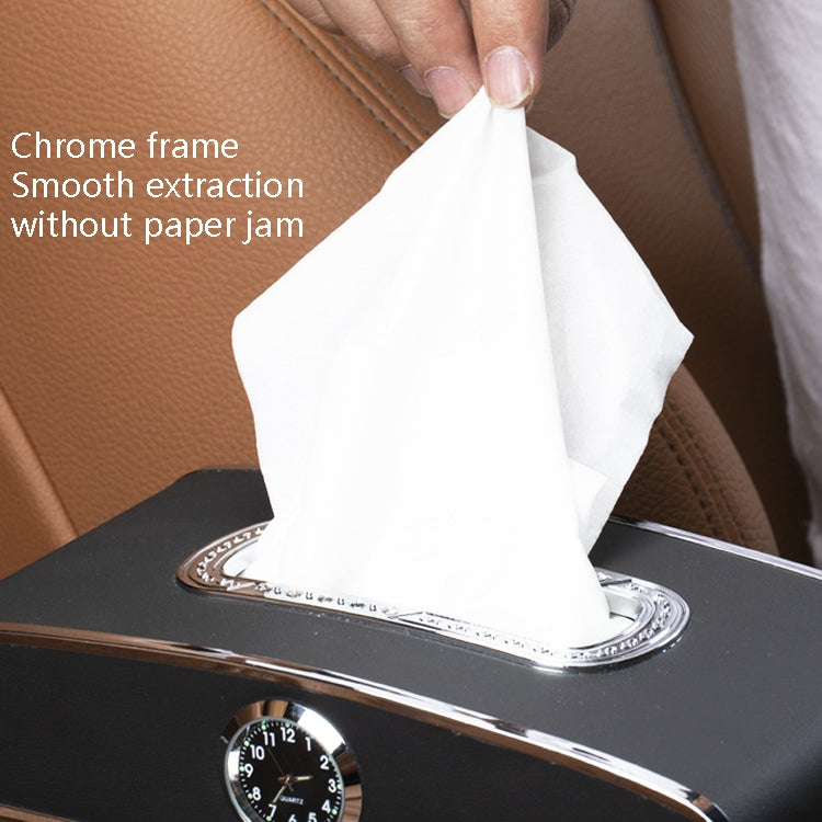 Versatile Leather Car Clock Tissue Dispenser for Convenient On-the-Go Use