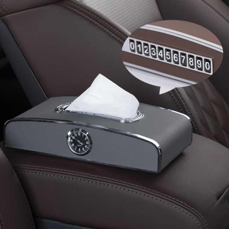 Versatile Leather Car Clock Tissue Dispenser for Convenient On-the-Go Use