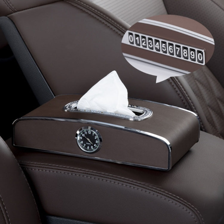 Versatile Leather Car Clock Tissue Dispenser for Convenient On-the-Go Use