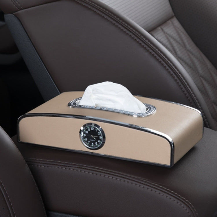 Versatile Leather Car Clock Tissue Dispenser for Convenient On-the-Go Use