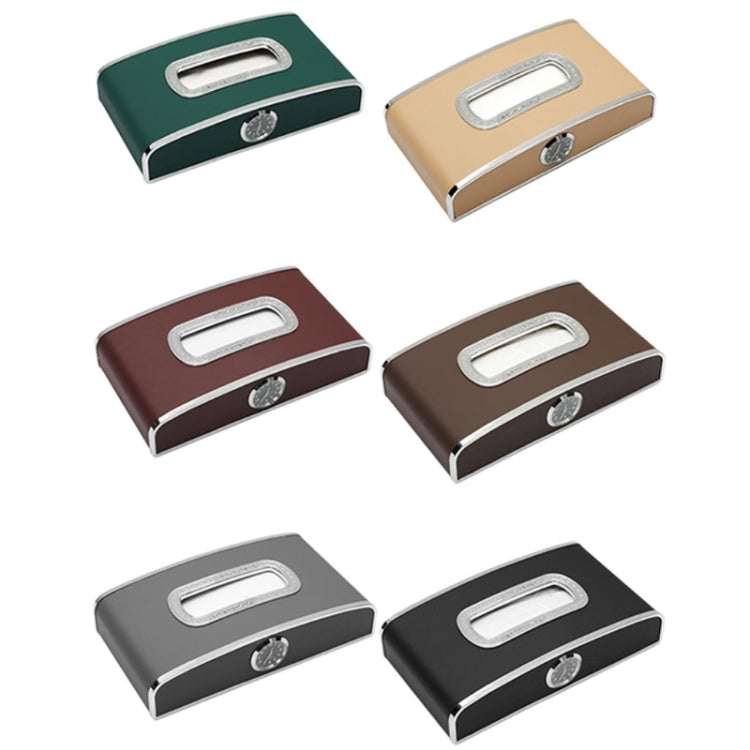 Versatile Leather Car Clock Tissue Dispenser for Convenient On-the-Go Use