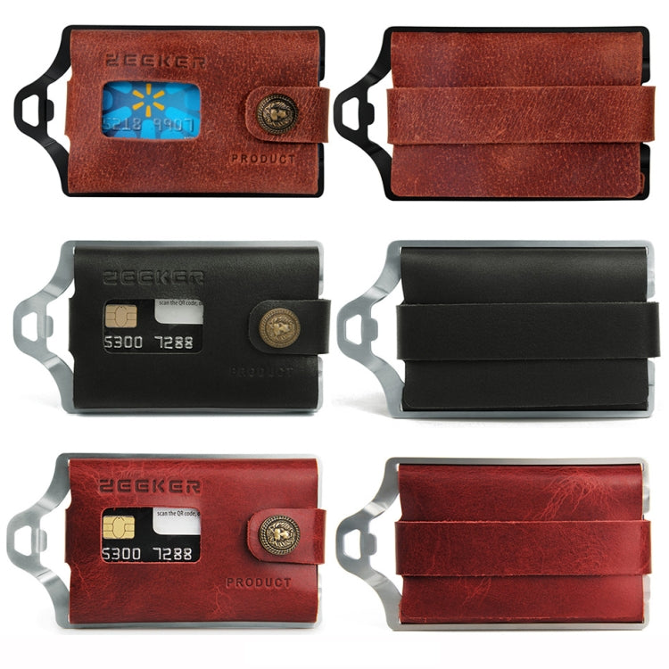 ZEEKER JK04 Metal Card Holder Leather EDC Wallet Stainless Steel Multifunction Card Holder