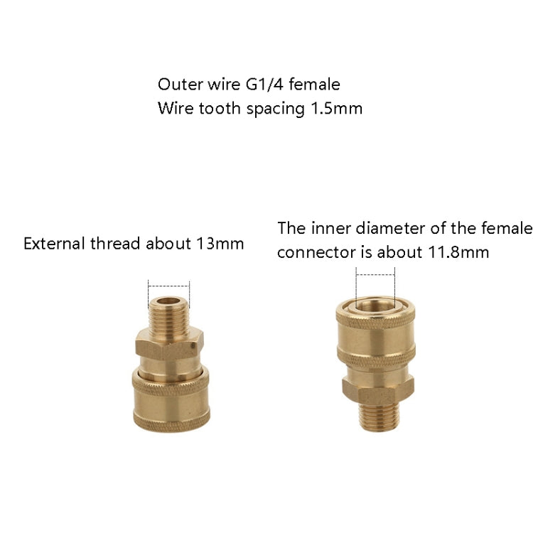 High Pressure Car Wash Machine 2 Points Live Connection Quick Plug High Pressure Steam 1/4 Male And Female To Live Joint, 1/4 Male And Female To Live Joint