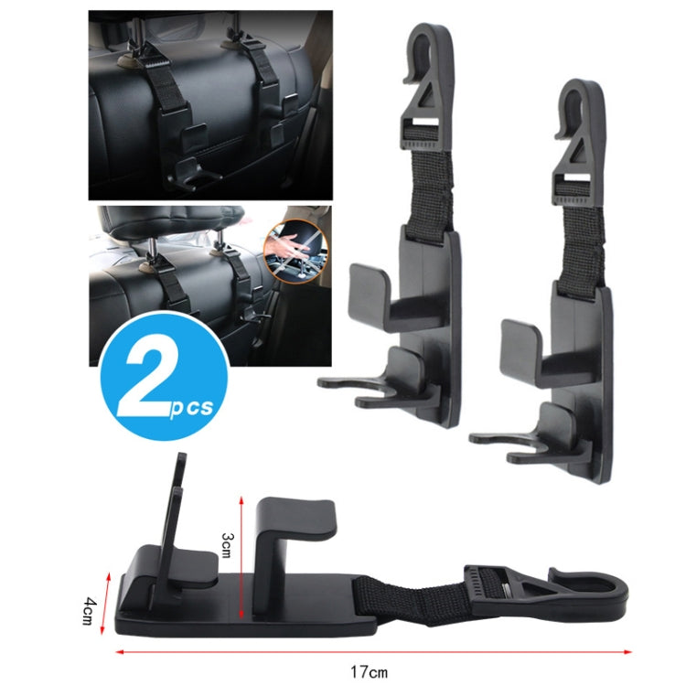 2-Pack SHUNWEI SD-2510 Universal Car Headrest Storage Hooks with Drink Holder