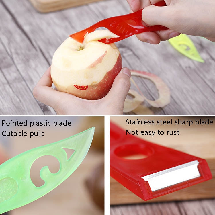 10pcs A2233 Home Vegetable Fruit Peer Plastic Cutting Knife, Color Random Delivery
