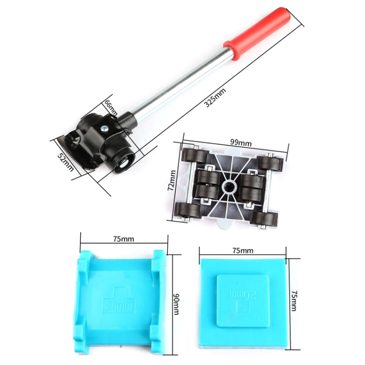 8pcs /Set 12034 Plastic Heavy Object Mover Portable Moving Tool Set